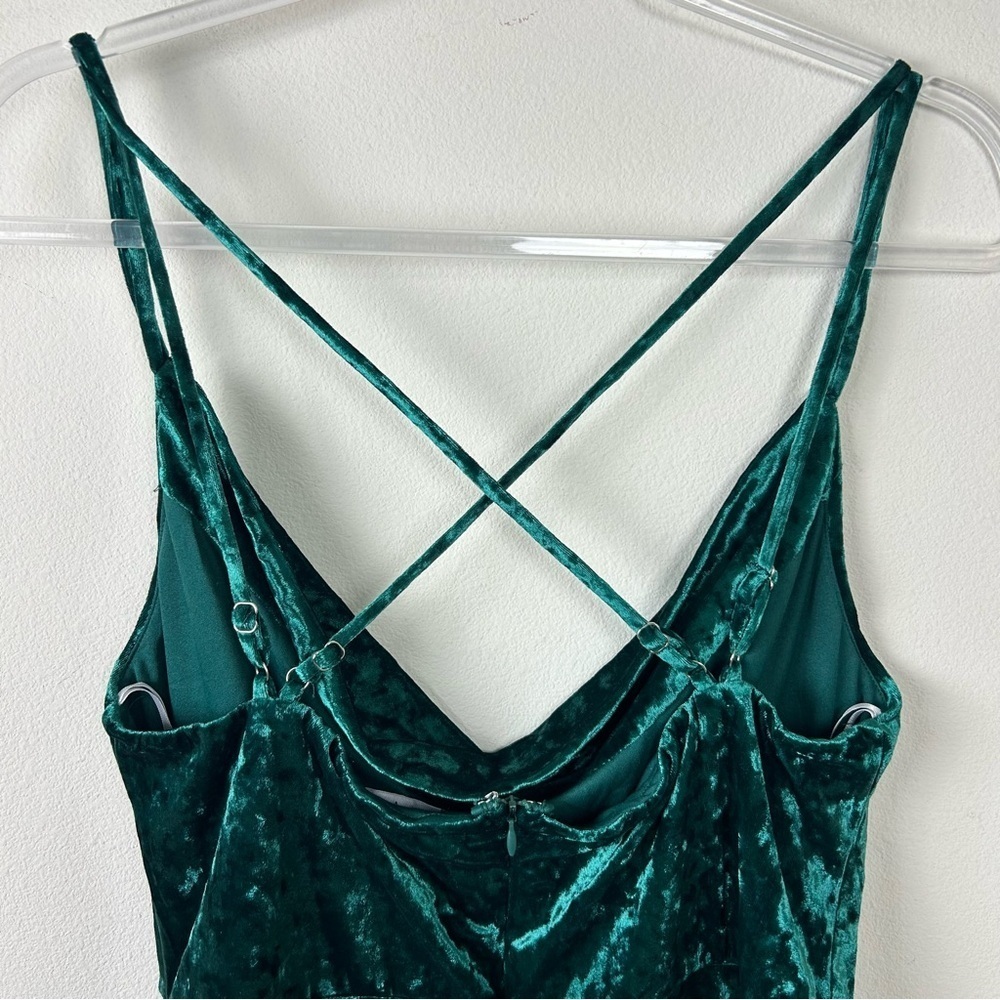 NWT - Lulus Drape Front Green crushed velvet mini dress size: XL - Picture 11 of 14
